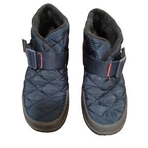 Chaco Quilted Black/Blue Outdoor Winter Shoes With Adjustable Strap & Plush Lini